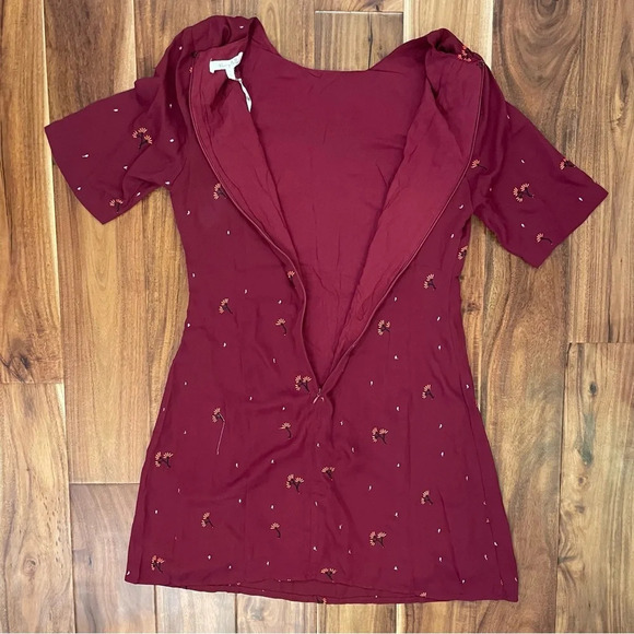 Honey Belle Women Short Sleeve Mini Dress Floral Print Red Medium New - Picture 7 of 14